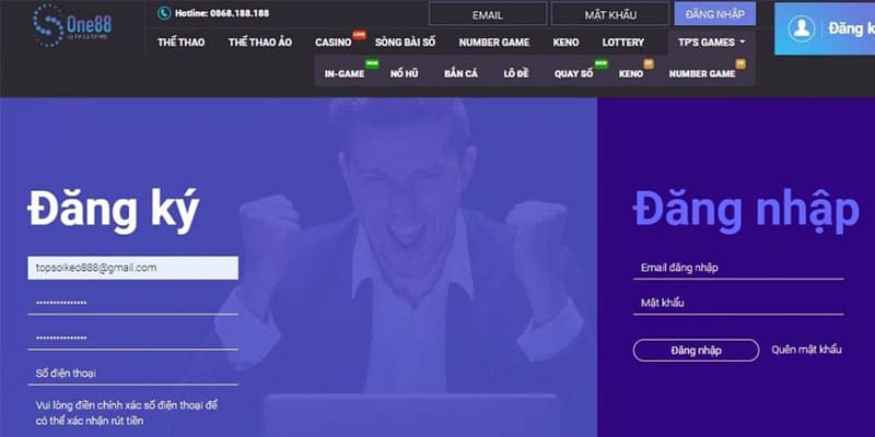Những lỗi phổ biến nhất khi đăng ký one88